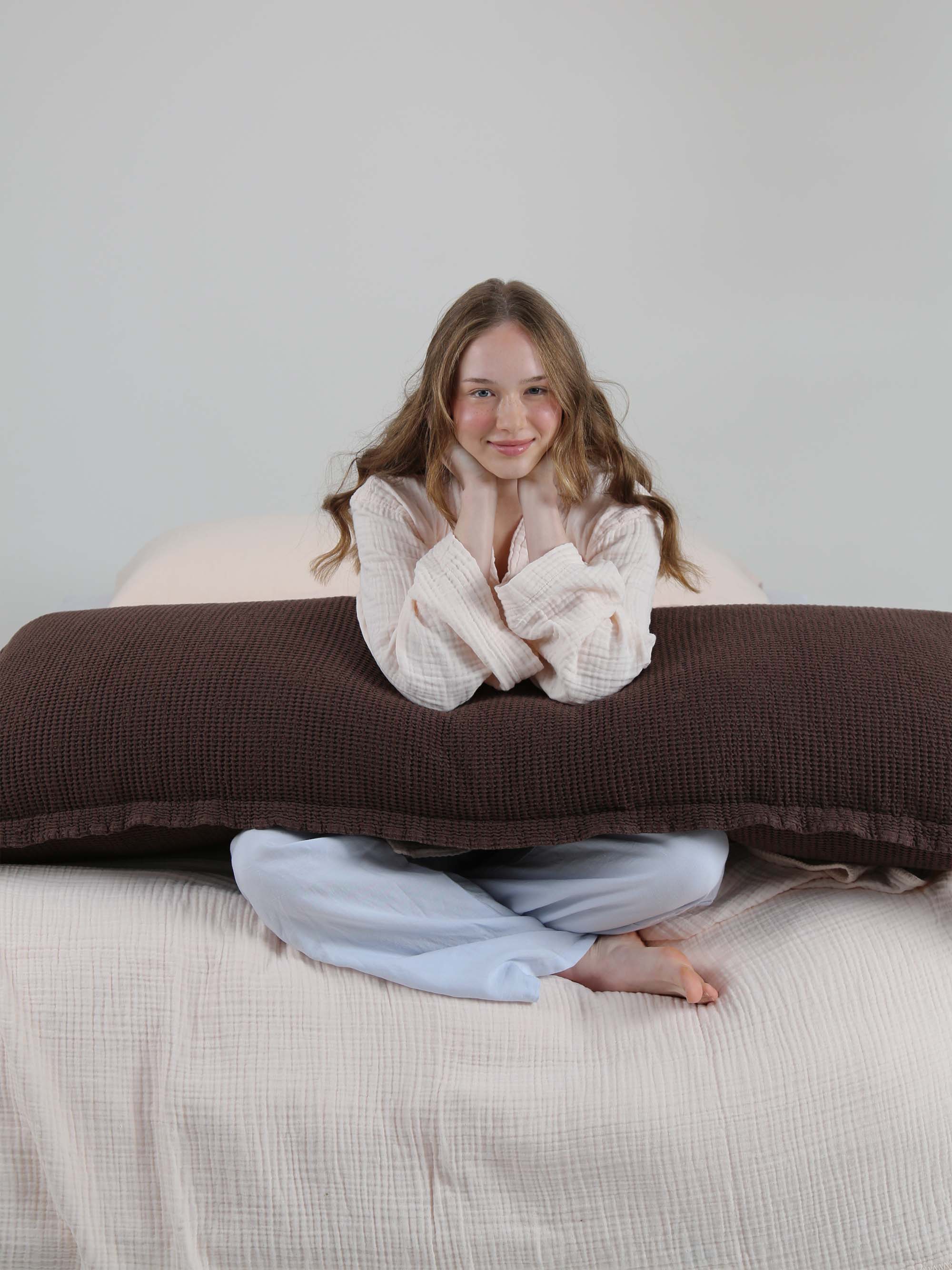 ציפית לכרית ארוכה BAMBOO - חום