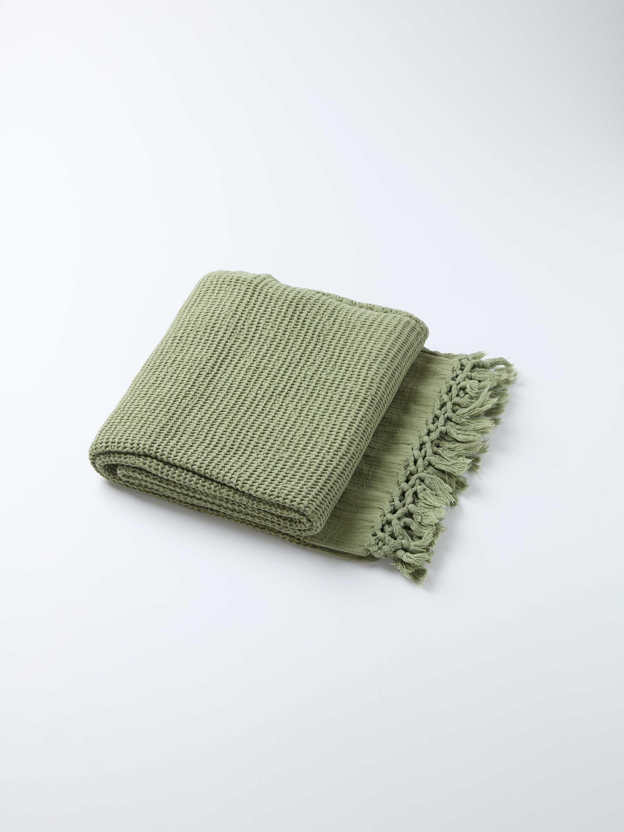 שמיכת סלון BAMBOO - ירוק ערבה