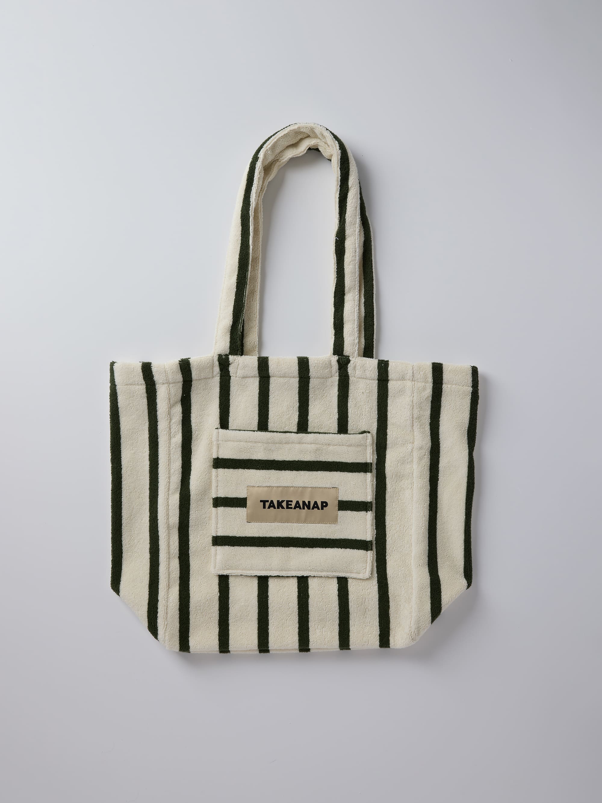 תיק לים Stripes - ירוק