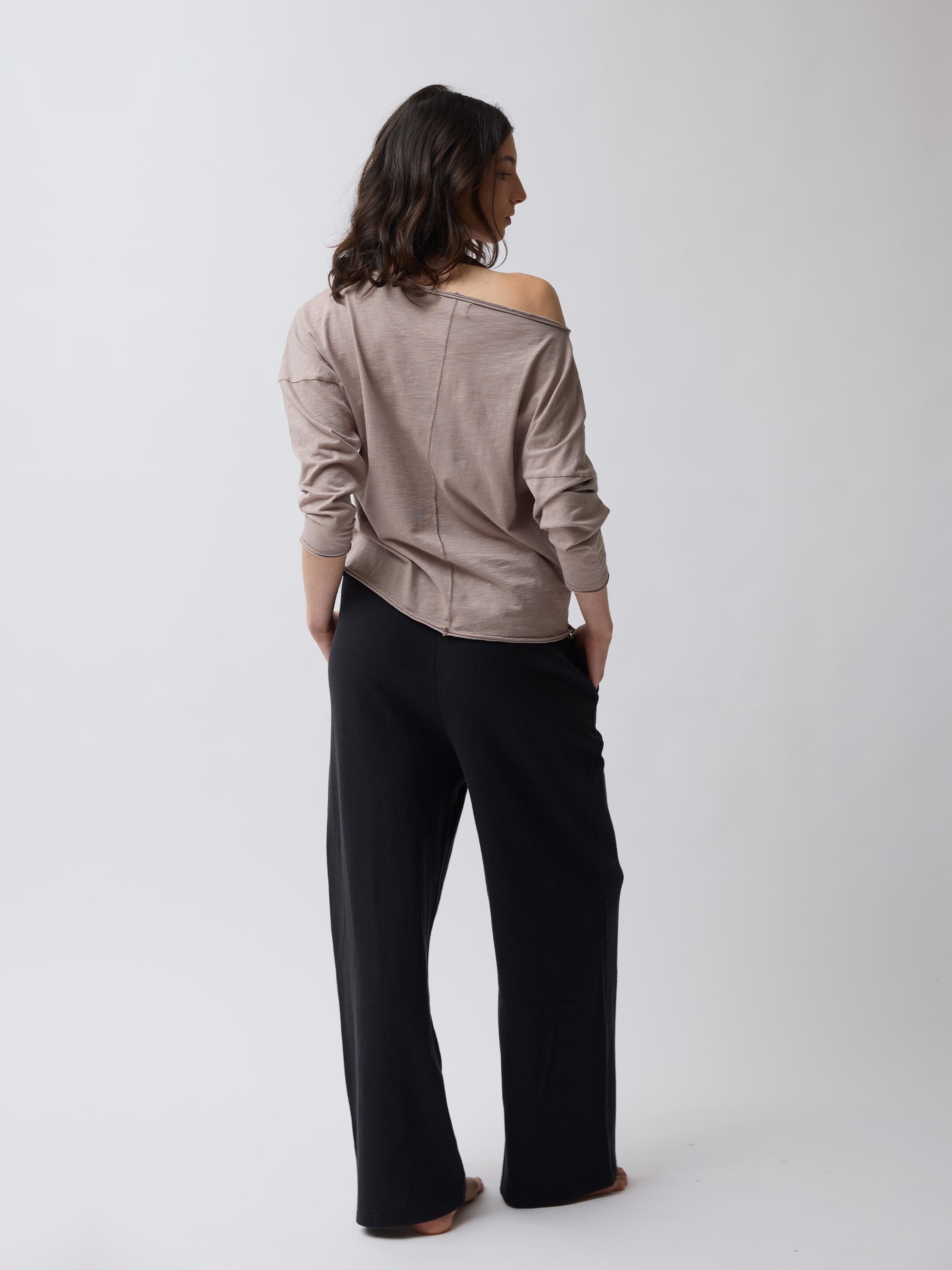 חולצת אופשולדר SLUB - גרייג'