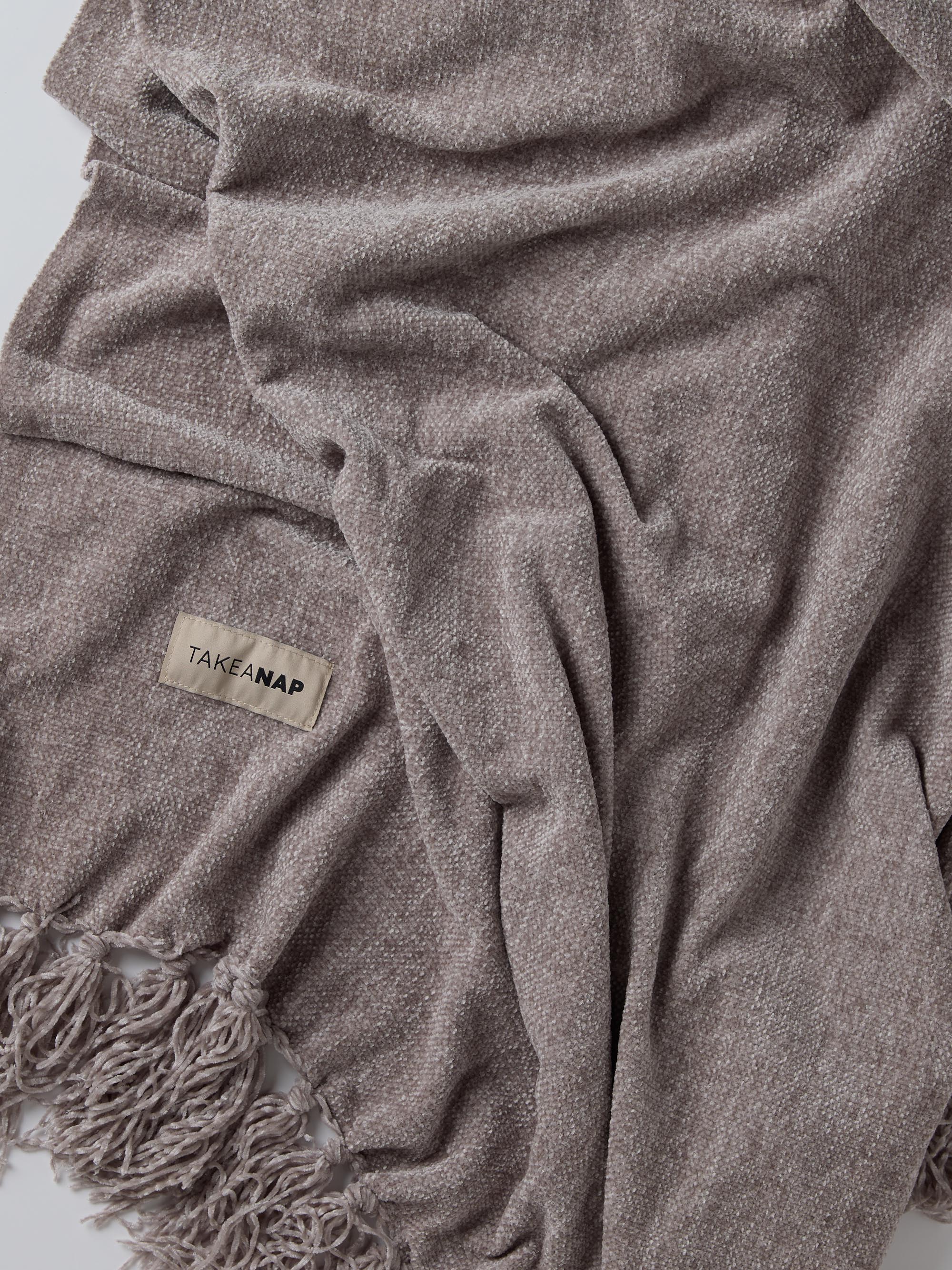 שמיכת כרבול CHENILLE - אבן