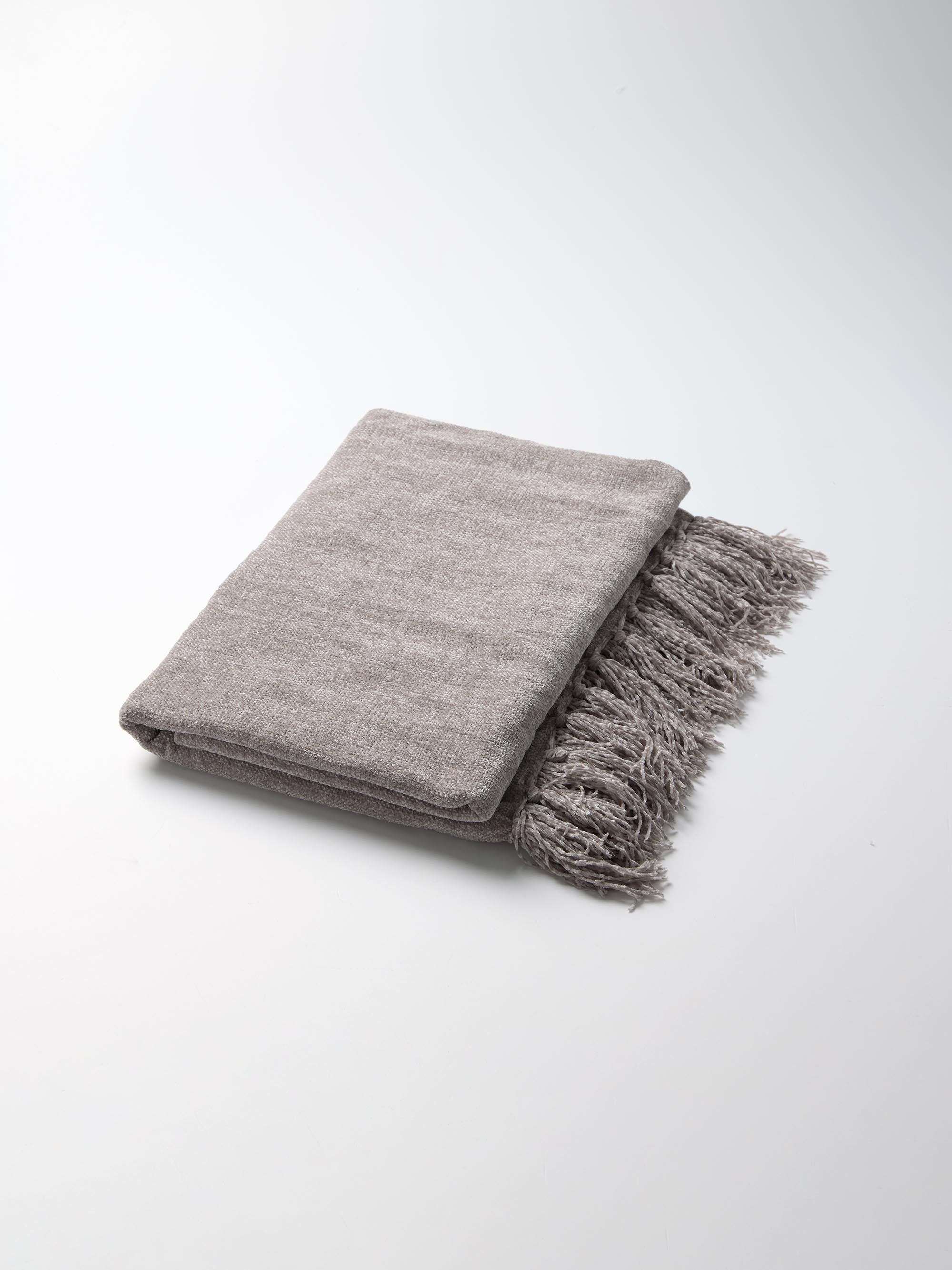 שמיכת כרבול CHENILLE - אבן