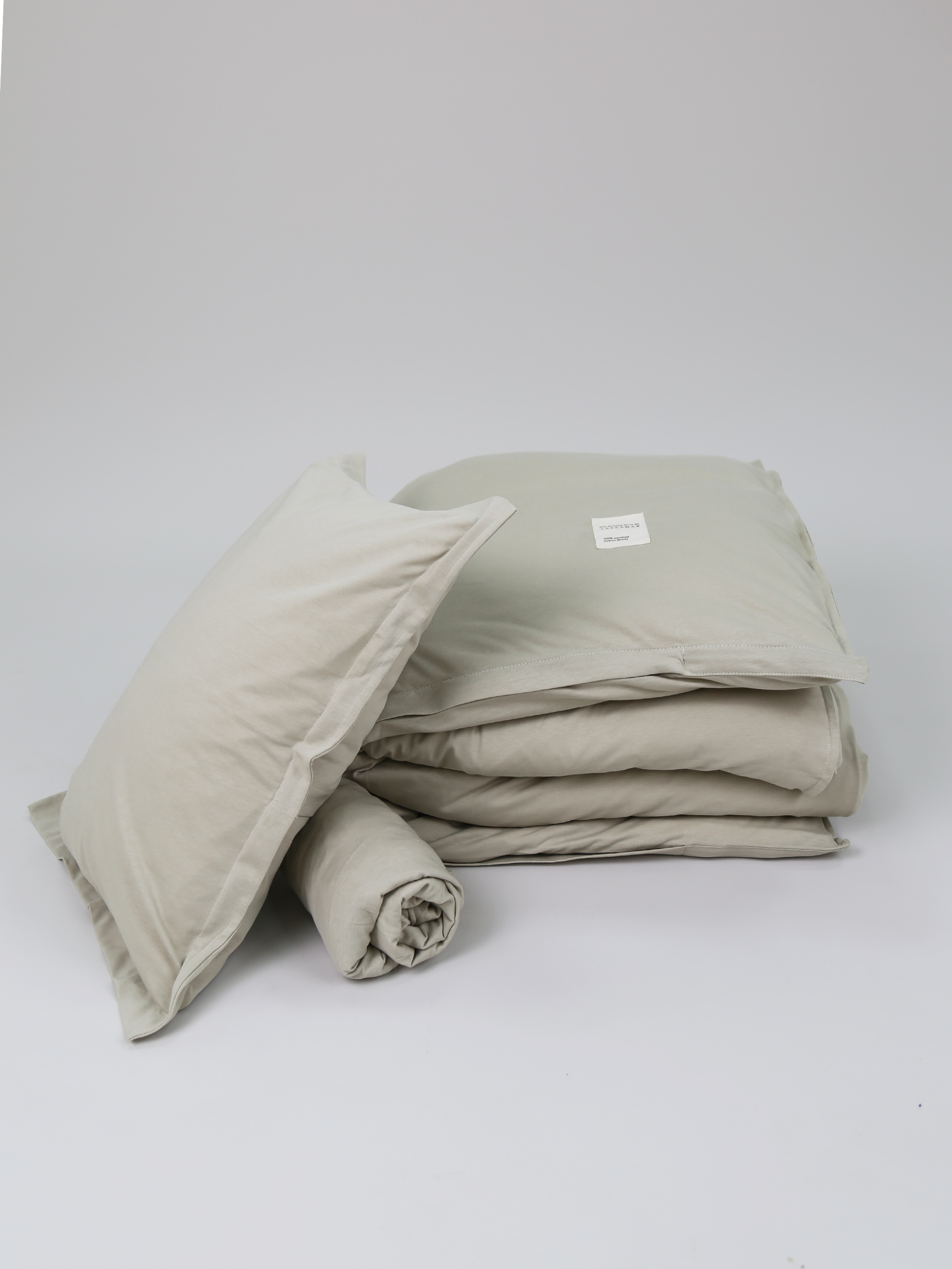 מצעים למיטת מעבר ותינוק ג'רסי Oxford - פיסטוק