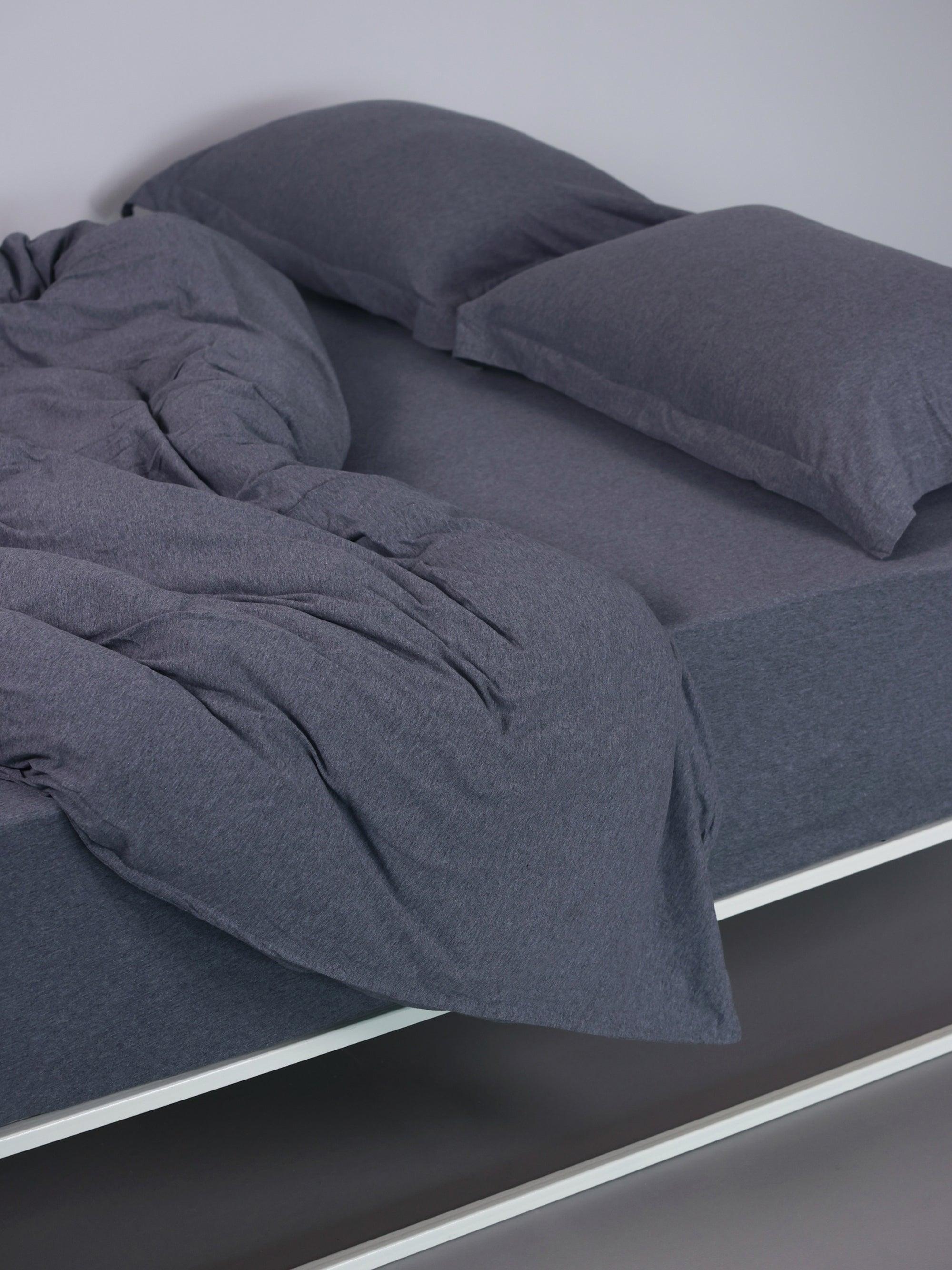 ציפית לכרית טריקו Melange - כחול מלאנג'