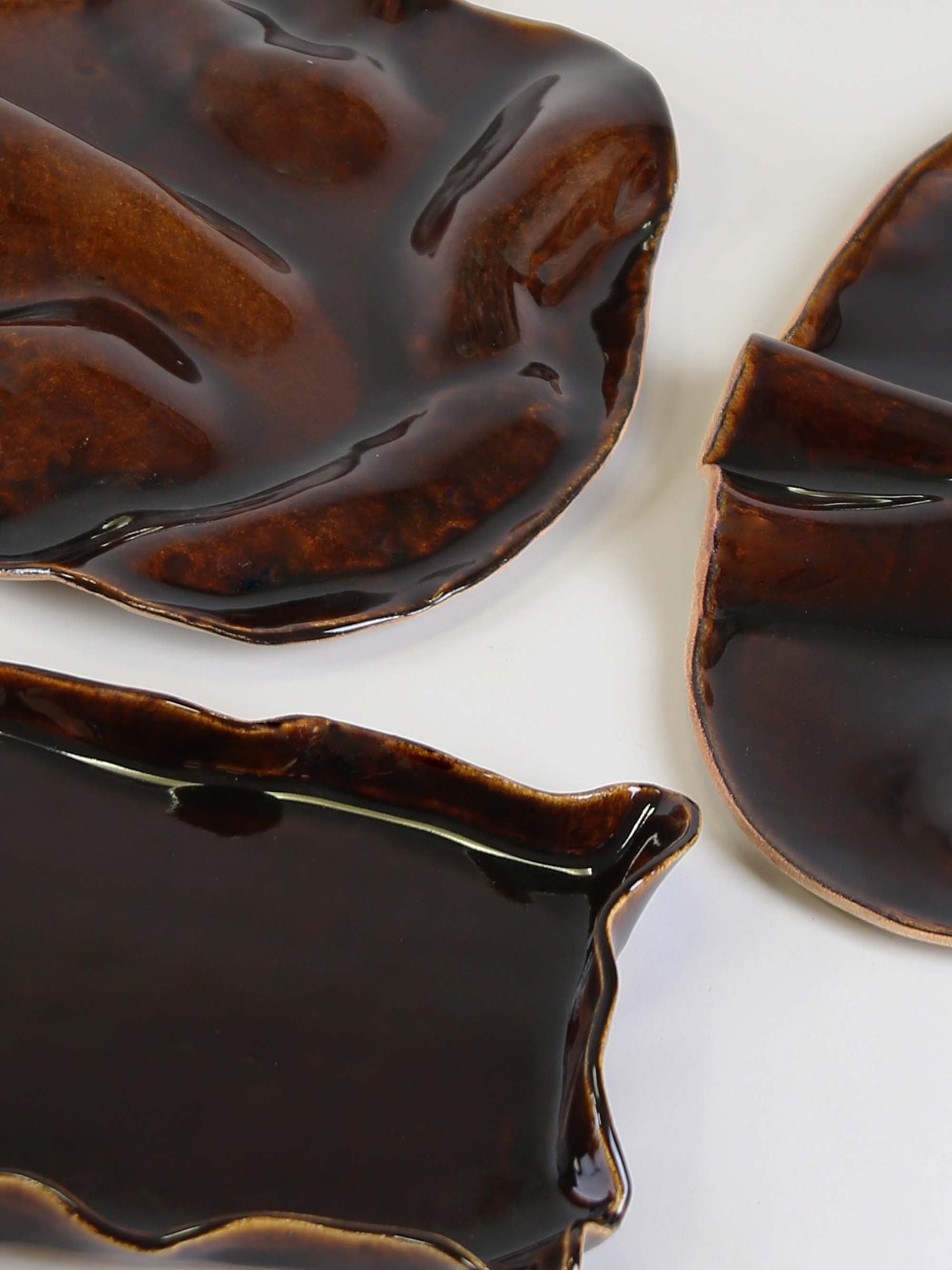 צלחת אירוח אובלית - חום