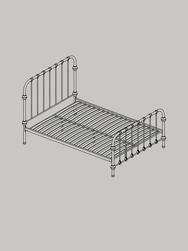 מיטת ברזל צרפתית Josephine - שחור