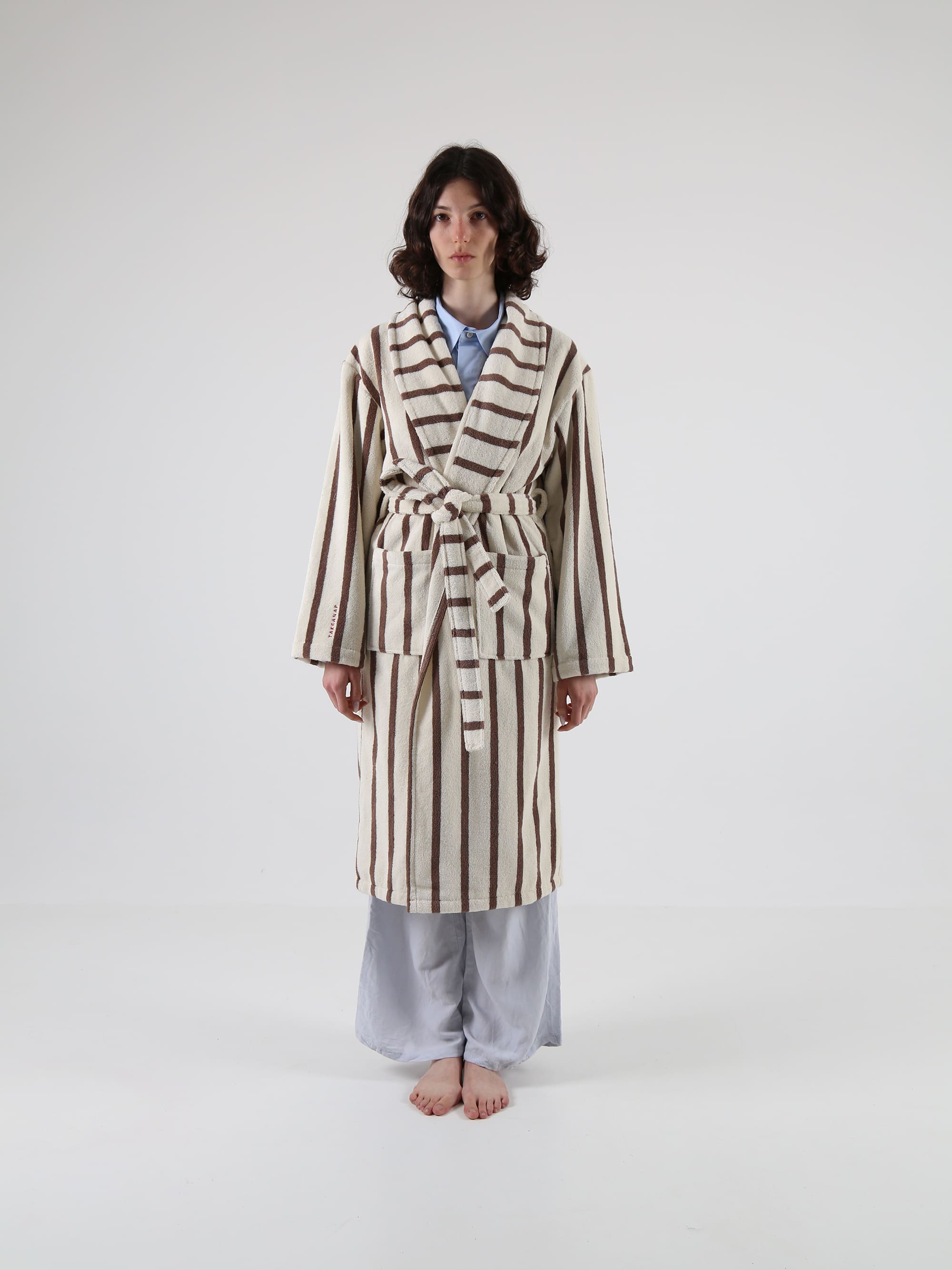 חלוק רחצה - מוקה Stripes