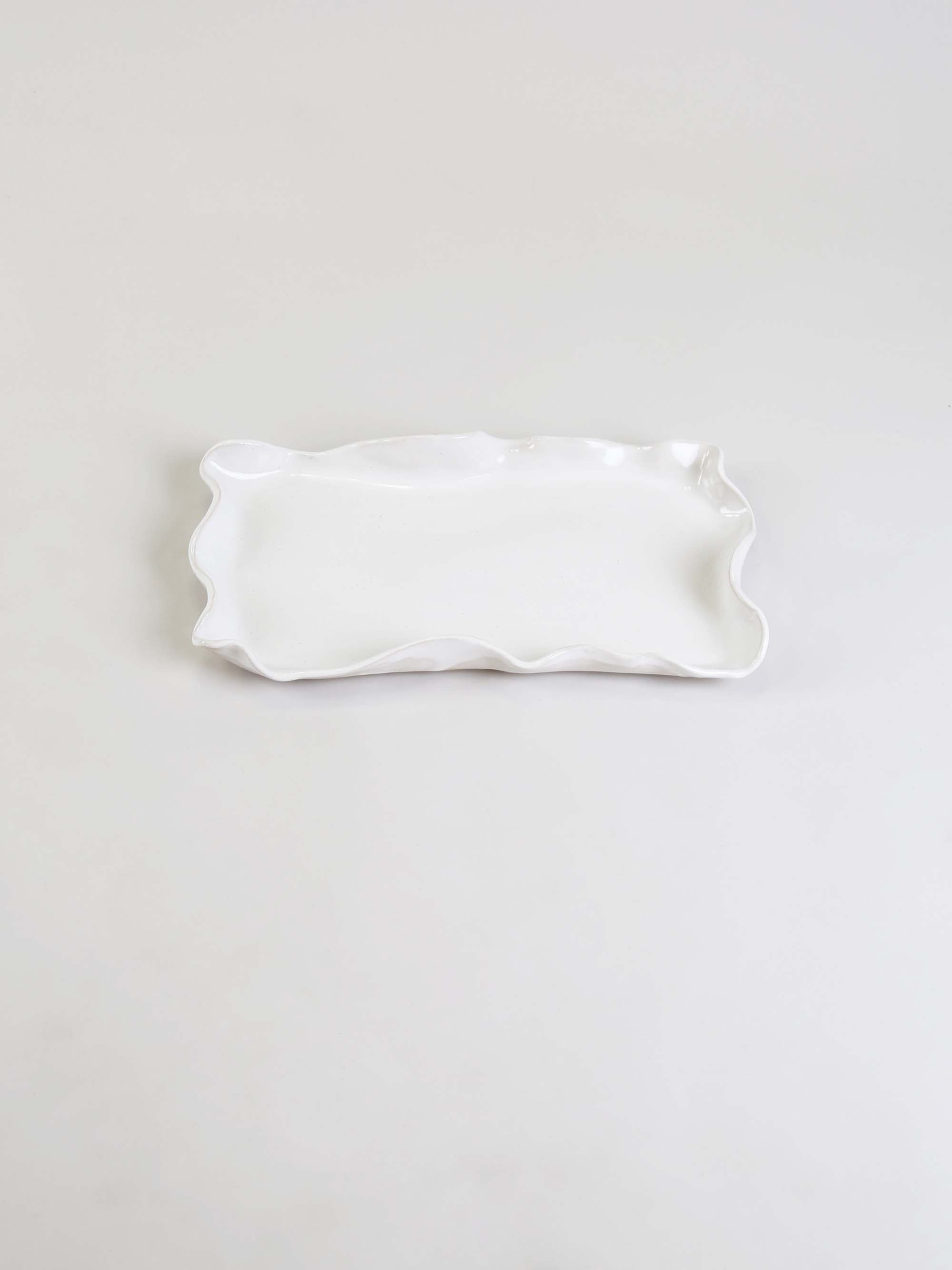 צלחת אירוח אינגליש קייק - לבן