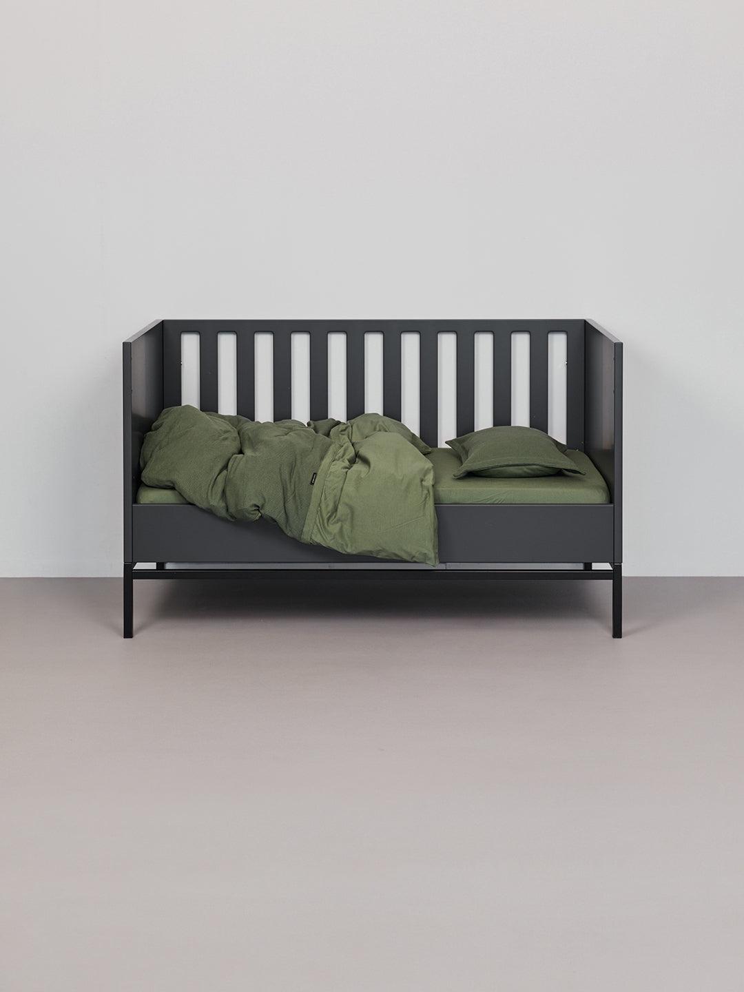 מצעים למיטת מעבר ותינוק ג'רסי Oxford - ערבה