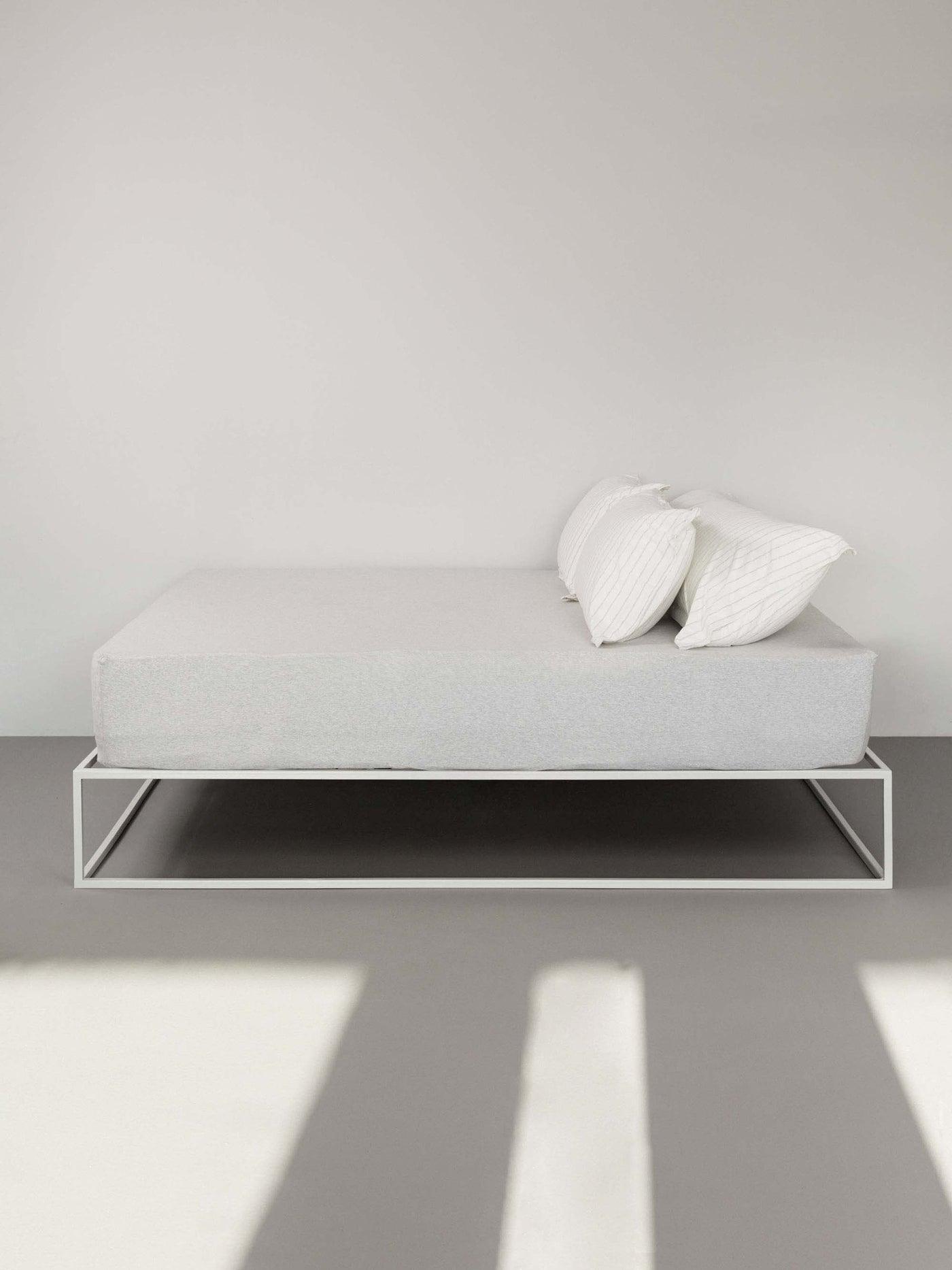 ציפית לכרית ארוכה טריקו Stripes - אפור מלאנג'