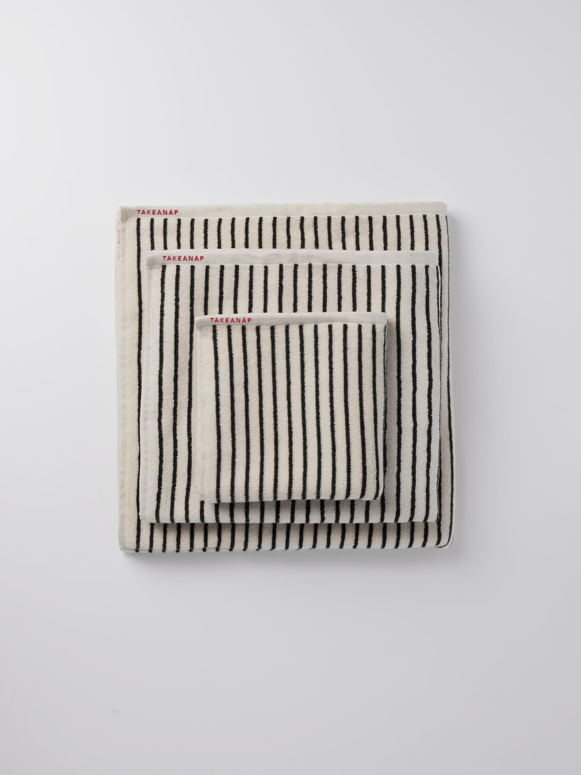 מגבות רחצה Pinstripes - שחור