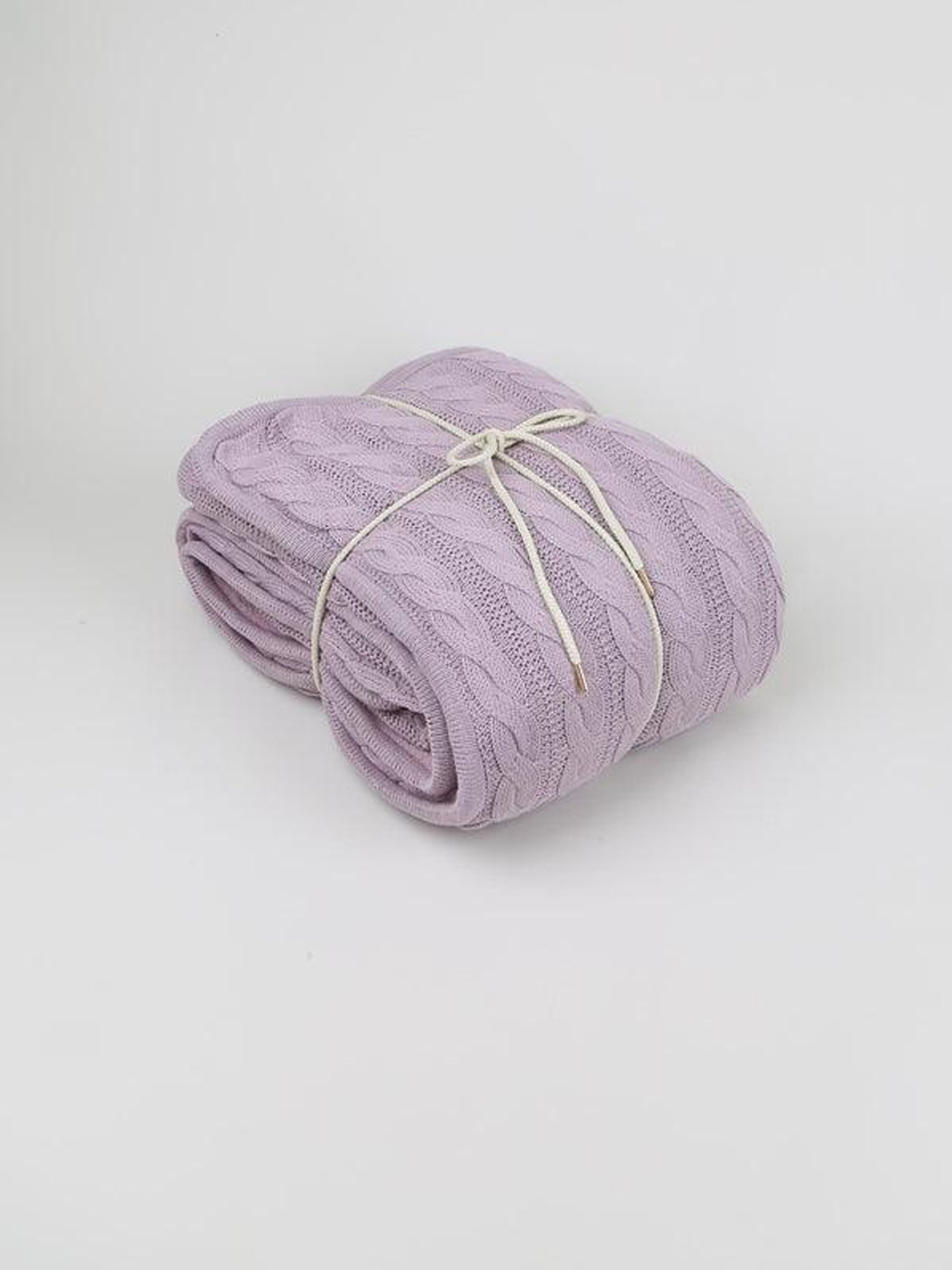 שמיכה סרוגה - סגול