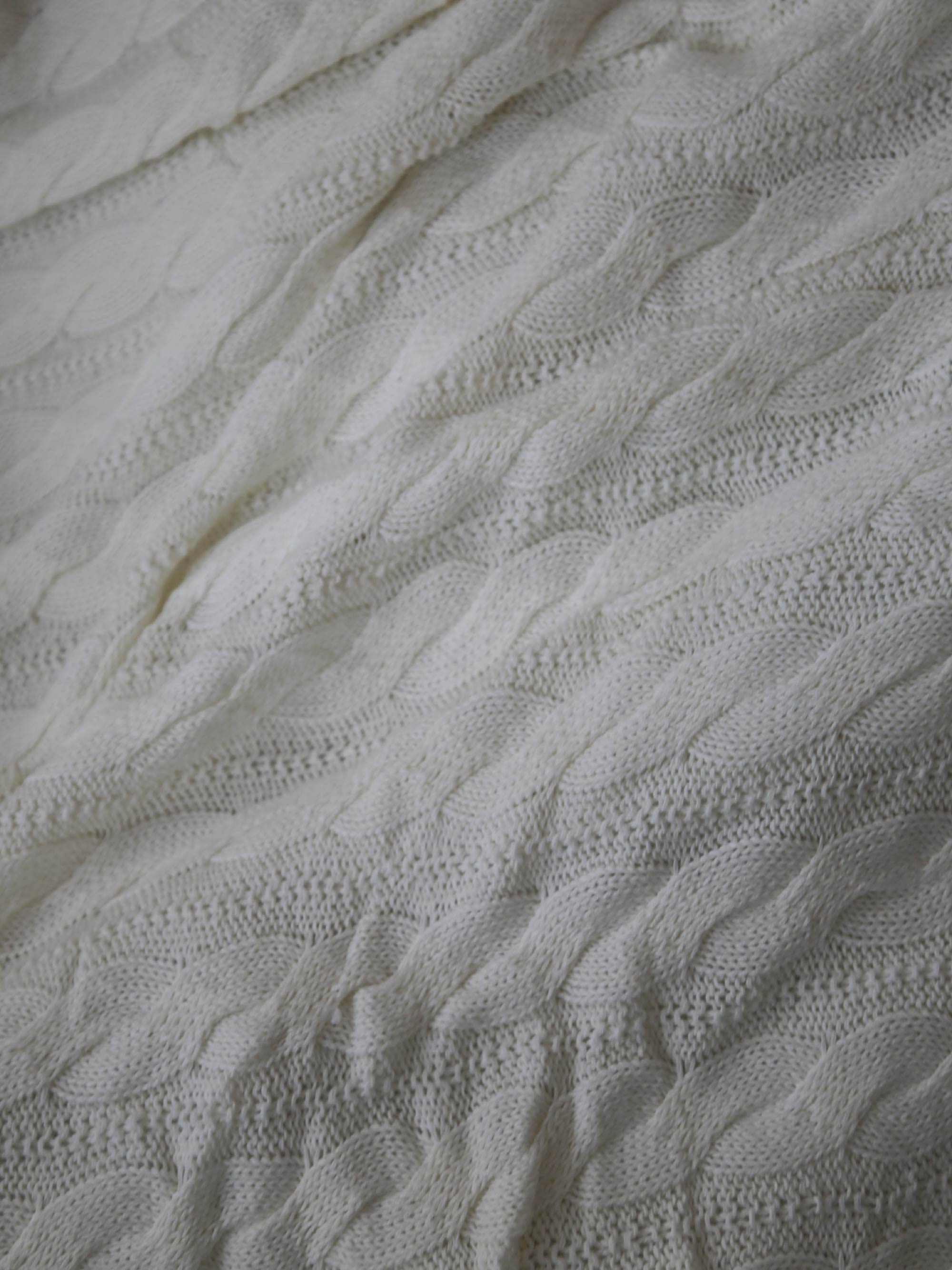 שמיכה סרוגה לתינוקות וילדים - שנהב