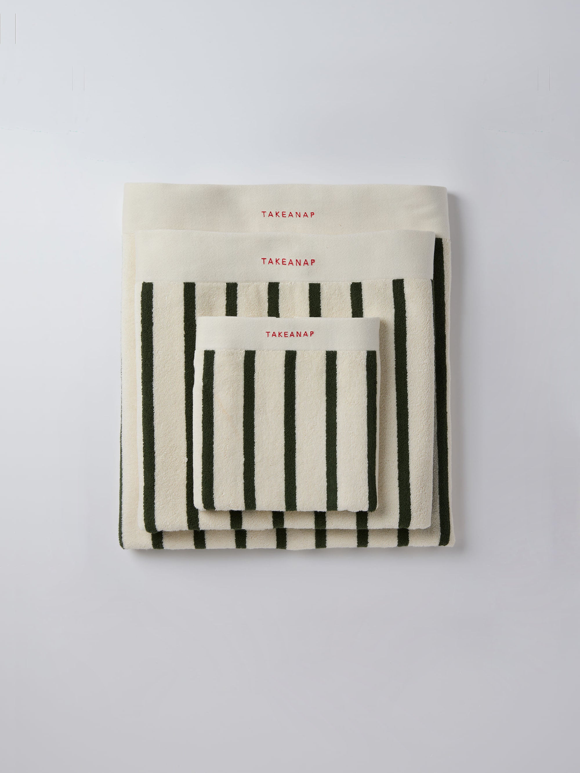 מגבות רחצה Stripes - ירוק