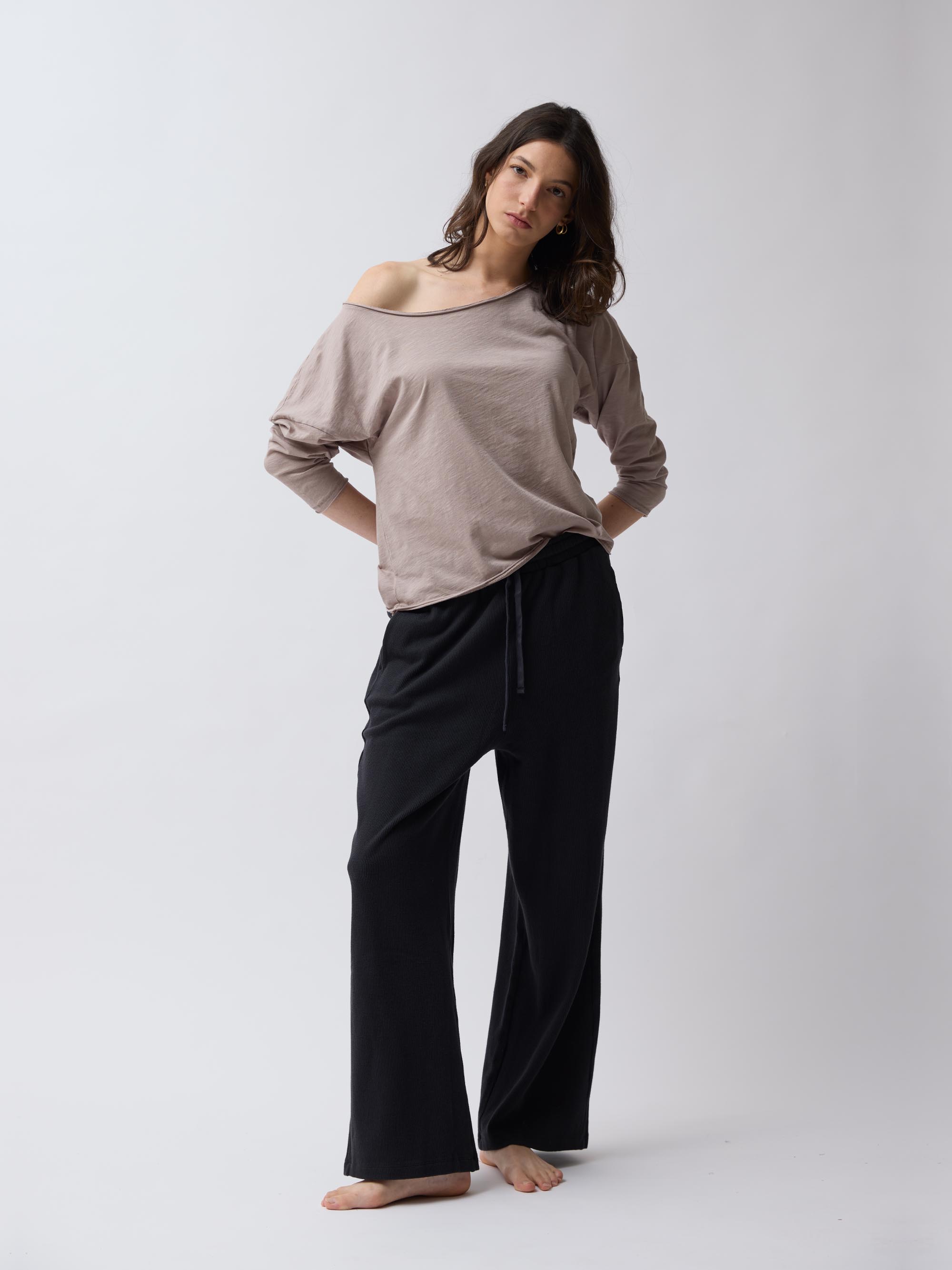 חולצת אופשולדר SLUB - גרייג'