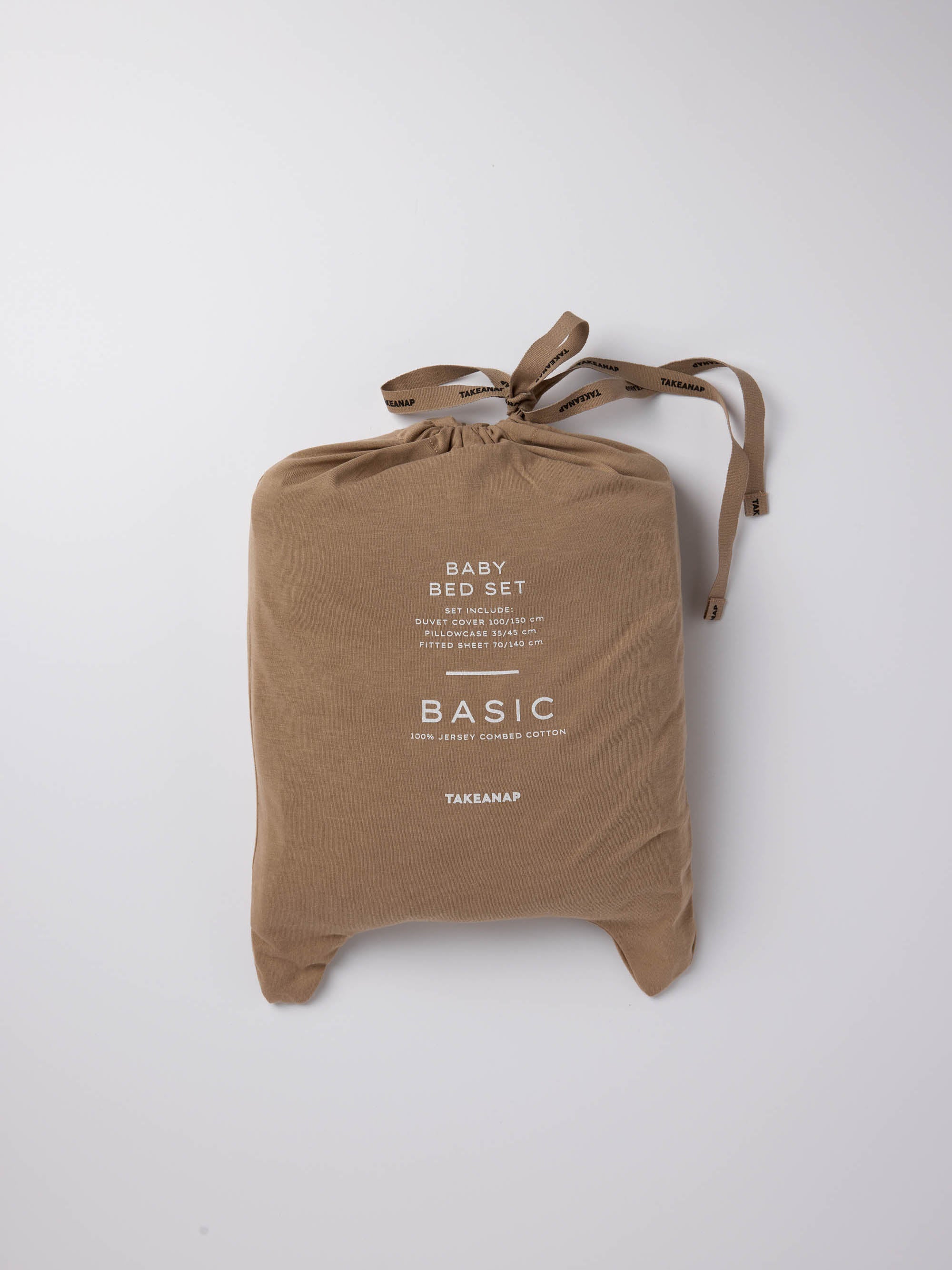 מצעים למיטת מעבר ותינוק BASIC - מוקה