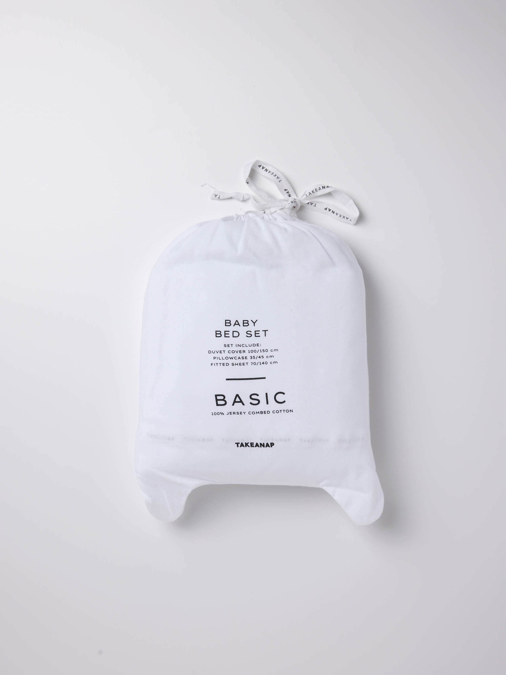 מצעים למיטת מעבר ותינוק BASIC - לבן